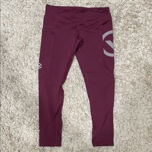 Virus Intl Maroon Compression Leggings